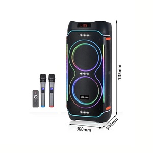 <span class=keywords><strong>NDR</strong></span>-1808 Altavoces Duales con Luces RGB de Colores, <span class=keywords><strong>2</strong></span> Micrófonos, Control Remoto, Audio Inalámbrico Portátil de 100W para Exteriores, Cine en Casa y Fiestas - Product Image 5