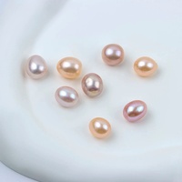 Perles de culture d'eau douce multicolores en forme de goutte 7-8mm AAA, lustre brillant, perles lâches à demi-trou de 0,9mm, rose/violet pour bracelet et boucles d'oreilles