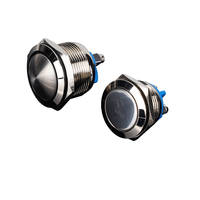 Interruptor de Botón Pulsador Pequeño Impermeable de 16 mm, Interruptor Metálico de Reinicio Automático, Precio de Fábrica
