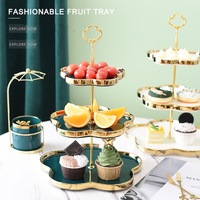 Mode Europa Stijl Snack Plaat Groothandel Rood Groen Wit Roze Fruit Snacks Blad Keramische Dessertbord