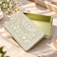 Boîte alimentaire rectangulaire personnalisée GC avec couvercle, en fer blanc, pour le stockage de thé, bonbons, biscuits, OEM ODM