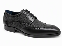 Chaussures Richelieu brogues en cuir véritable noir tressé et gaufré pour hommes, à lacets, bout rond, pour le bureau, les affaires et les mariages