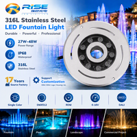 Projecteur LED de fontaine pour extérieur en acier inoxydable 316L, 9*4W RGBW 4-en-1 DMX512, étanche IP68 pour terrasse et sol
