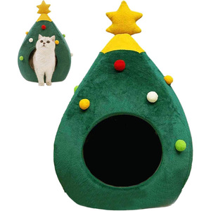 Árbol de Navidad Invierno Cálido Casa para mascotas Pequeño apartamento Cama para gatos y perros Cueva Cojín para mascotas para animales pequeños - Product Image 3