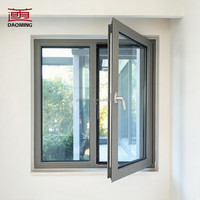 Fenêtre à battant en aluminium sur mesure au design moderne avec verre trempé pour maisons résidentielles Garantie de 5 ans pour appartements