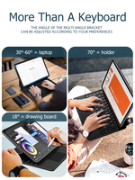 Étui pour clavier tactile en caoutchouc magique pour iPad Pro Air4/5 12,9/11/10,9 pouces et iPad 9/10/11