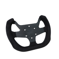 Volante de Carreras en Forma de D de 270 mm, con Revestimiento de Gamuza, Radios de Aluminio Pulido, Universal de 6 Pernos, Apto para Simulación de Carreras, Karting y Autos de Carreras Pequeños