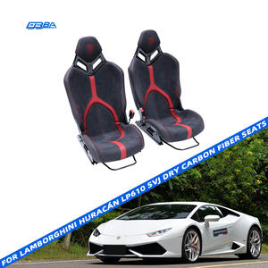 Siège de voiture en cuir Alcantara Nappa et fibre de carbone sèche, couleur personnalisable, noir et rouge, pour Lamborghini LP610 - Product Image 1