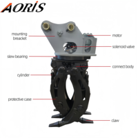 AORIS Grappin rotatif hydraulique à double cylindre 360 degrés pour excavatrice de 5 à 8 tonnes