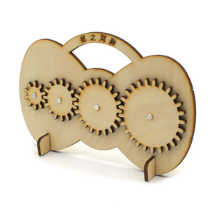 Wooden Gear Set Mechanical <b>Kit</b> For Kids Science Education <b>DIY</b> STEM Toy Geometric Shape Manual Operation 4-6Y - Product Image 1