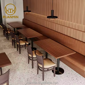 Sillas de <span class=keywords><strong>restaurante</strong></span> sencillas, juego de <span class=keywords><strong>restaurante</strong></span> occidental comercial clásico, mesa de comedor y silla de madera maciza, muebles de <span class=keywords><strong>restaurante</strong></span> de café - Product Image 2