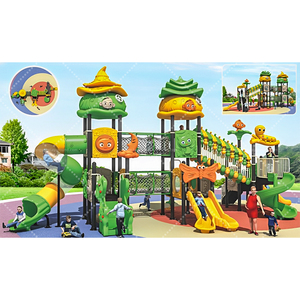 Équipement de terrain de jeux extérieur avec toboggan pour enfants en acier et plastique, design écologique pour les centres de jeux commerciaux et l'utilisation en jardin - Product Image 2