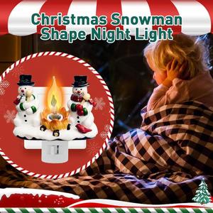 3D Resin Snowman Flameless Night <b>Light</b> <b>Plug</b>-<b>In</b> Christmas <b>Lights</b> for Bedroom Atmosphere for Campfire Decorations - Product Image 2