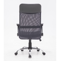 Anji Chaise de bureau confortable à dossier haut Design exécutif ergonomique Appui-tête réglable en maille pivotant confortable en mousse métallique Fer