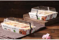Boîte à sandwich longue à emporter, boîte d'emballage thermoscellable pour sandwich, boîte à sandwich pliable