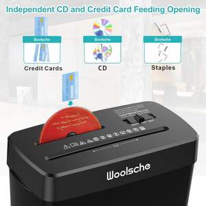 Trituradora de Papel de Corte Cruzado Woolsche de 10 Hojas, Cesta de 3.43 Galones, Nivel de Seguridad P-4, Diseño de 3 Modos, Tritura CD y Tarjetas - Product Image 4