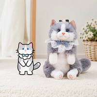 Peluche de chat réaliste, douce, en coton PP, de 31 cm à 50 cm, anti-stress, cadeau de fête