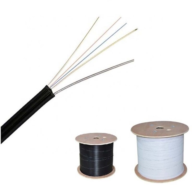 Indoor Outdoor Aerial Fiber Optic Drop Cable GJXH Type Single Mode G652D/G657A1 4 Core LSZH Jacket ShengTang Brand
