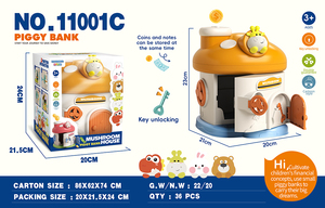 Sản Phẩm Mới Phim Hoạt Hình Nấm Nhà Hình Dạng Chìa Khóa Mở Khóa Con Heo Đất Ngân Hàng Đồ Chơi Trẻ Em Nhựa Tiền Tiết Kiệm Hộp Đồ Chơi Mini Hộp Tiền Đồ Chơi - Product Image 3