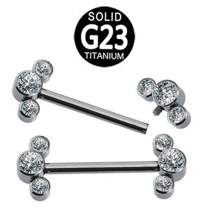 ASTM F136 titane <span class=keywords><strong>3</strong></span> opale CZ <span class=keywords><strong>pierre</strong></span> à filetage interne anneaux de mamelon Piercing bijoux de corps - Product Image 4