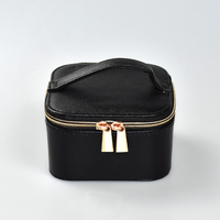 Nouvelle boîte de rangement portable Fuxin DS-FFX-20251006 en PU double couche, multicolore, rectangulaire, avec fermeture éclair et miroir pour bijoux et colliers