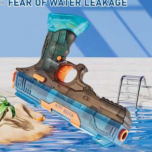 Nueva pistola de agua fresca juguete piscina al aire libre anfibio transparente 2 en 1 pistola electrónica completa juguete de agua - Product Image 3