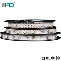 Bande LED adressable WS2812B 5V IP65 alimentée par USB, blanche, ultra-fine, intelligente, RGB, découpable, PCB