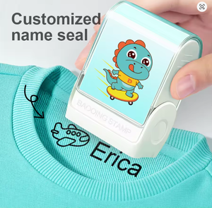 Sceau nominatif personnalisé pour enfants, <span class=keywords><strong>tampon</strong></span> flash pour élèves, autocollant nominatif en plastique imperméable pour vêtements de maternelle, cadeau Montessori, jouet pour bébé - Product Image 4