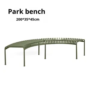 ม้านั่งไม้ไผ่กลางแจ้งสไตล์ร่วมสมัยและเก้าอี้พักผ่อนพร้อมเบาะกันน้ำสำหรับห้องนั่งเล่นและร้านกาแฟในสวนสาธารณะ - Product Image 6