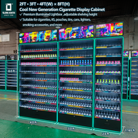 Présentoir à tabac, étagère de présentation de cigarettes, vitrine LED pour cigarettes, pochettes, liquides et produits en dosettes