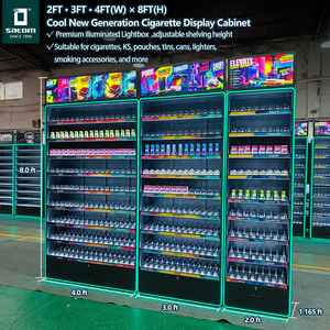 Espositore per Tabacco e Sigarette con Illuminazione LED per Sigarette, Bustine, Liquidi e Prodotti in Capsule - Product Image 1
