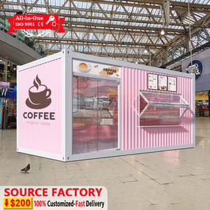 Quán cà phê di động mini kiểu container 20ft, thiết kế hiện đại, nhà hàng thức ăn nhanh, cửa hàng di động ngoài trời - Product Image 1