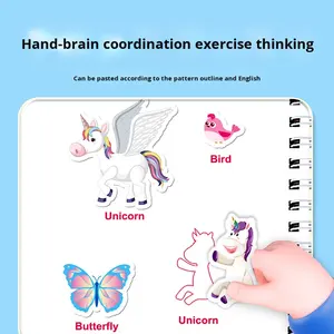 Grensoverschrijdende Engelse Versie Kinderen Waterschilderij Tekentafel Helder <span class=keywords><strong>Water</strong></span> Graffiti Sticker Album Baby Speelgoed Papier Verandert - Product Image 4