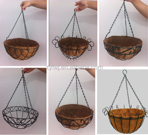 Factory Steel <strong>Wire</strong> Hanging <strong>Basket</strong> with Coconut Fibre - Product Image 6