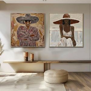 Arte Murale Moderna Stile Cowboy Occidentale, Dipinto <span class=keywords><strong>Astratto</strong></span> Messicano Personalizzato Fatto a Mano su Tela Acrilica Ecologica - Product Image 5