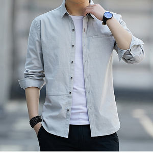 Camisa personalizada de alta calidad para hombre, casual Camisa cómoda con cuello vuelto, hombro caído, 100% algodón, color blanco múltiple - Product Image 2