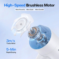 Esterilizador y Secador de Cepillos de Dientes Automático con Luz UV, Batería de 800 mAh, Desinfección en 5 Minutos, Ventilador Turbo para Secado Rápido, para Uso Personal