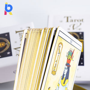 Tarot en feuille d'or de haute qualité avec guide, jeux de tarot standard traditionnels, cartes de tarot, plateau de <span class=keywords><strong>jeu</strong></span> révélateur de fortune - Product Image 4