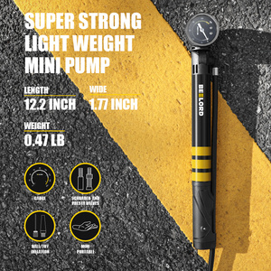 BEELORD – Mini <span class=keywords><strong>pompe</strong></span> à vélo Portable en alliage d'aluminium, gonfleur de pneus, <span class=keywords><strong>vtt</strong></span>, vélo électrique, <span class=keywords><strong>pompe</strong></span> à Air manuelle avec manomètre - Product Image 5