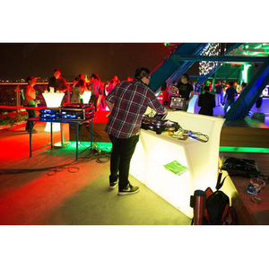 LED <strong>Bar</strong> <strong>Table</strong> for Home <strong>Bar</strong> and Hotel Use Modern Contemporary Design White PE Material 16 Color Modes Commercial Furniture - Product Image 6