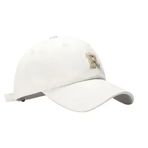 Gorra de béisbol de cabeza grande para hombres y mujeres, Top suave de algodón, sombrero de talla grande, letra R, moda 2024