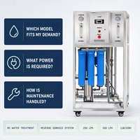 Équipement de traitement de l'eau par osmose inverse pour petites entreprises, 250L 500L LPH, système personnalisable