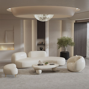 Set di Divani Componibili Contemporanei per Reception con Schienale Arrotondato, Rivestimento in Tessuto Resistente e Facile da Pulire per Soggiorno - Product Image 3
