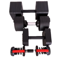 Ensemble d'haltères carrés en acier réglables 3 en 1 90 lb (40 kg) Équipement de remise en forme pour la salle de sport à domicile