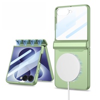 Coque de téléphone à couverture intégrale en PC avec charnière magnétique et anneau magnétique intégré compatible avec la charge sans fil pour Samsung Z Flip 8