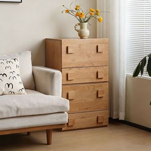Carmen Cabinet Cherry Wood Nordic Solid Wood 4 Drawer Modular Living Room <b>Storage</b> <b>Chest</b> Of Drawers - Product Image 1