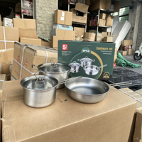 18cm 22cm 24cm Kochtopf Kasserolle Bratpfanne 5-teiliges Edelstahl-Kochgeschirr-Set mit Glasdeckel für den täglichen Haushaltsgebrauch in der Küche