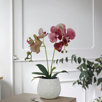 Orchidée Artificielle Faite Main de Haute Qualité, Élégante en Pot, Décoration d'Intérieur, Arrangements de Table de Remise de Diplôme en Polyester