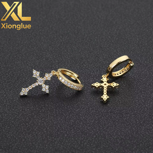 Full Cross <b>Earrings</b> for Men and Women Personalized Gift <b>Earrings</b> for Street Trendy Hip-hop Rap Accessories Copper Alloy - Product Image 5