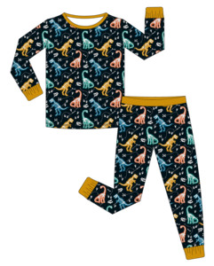 Produttore di abbigliamento in bambù <span class=keywords><strong>pigiama</strong></span> per bambini morbido formato casuale stampa dinosauro per bambini Set Zippy 2 pz all'ingrosso - Product Image 2
